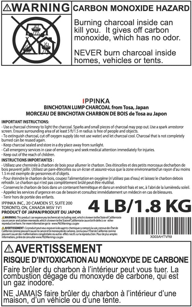 IPPINKA TOSA Binchotan BBQ Lump Charcoal - Product of Japan - 4 LB
