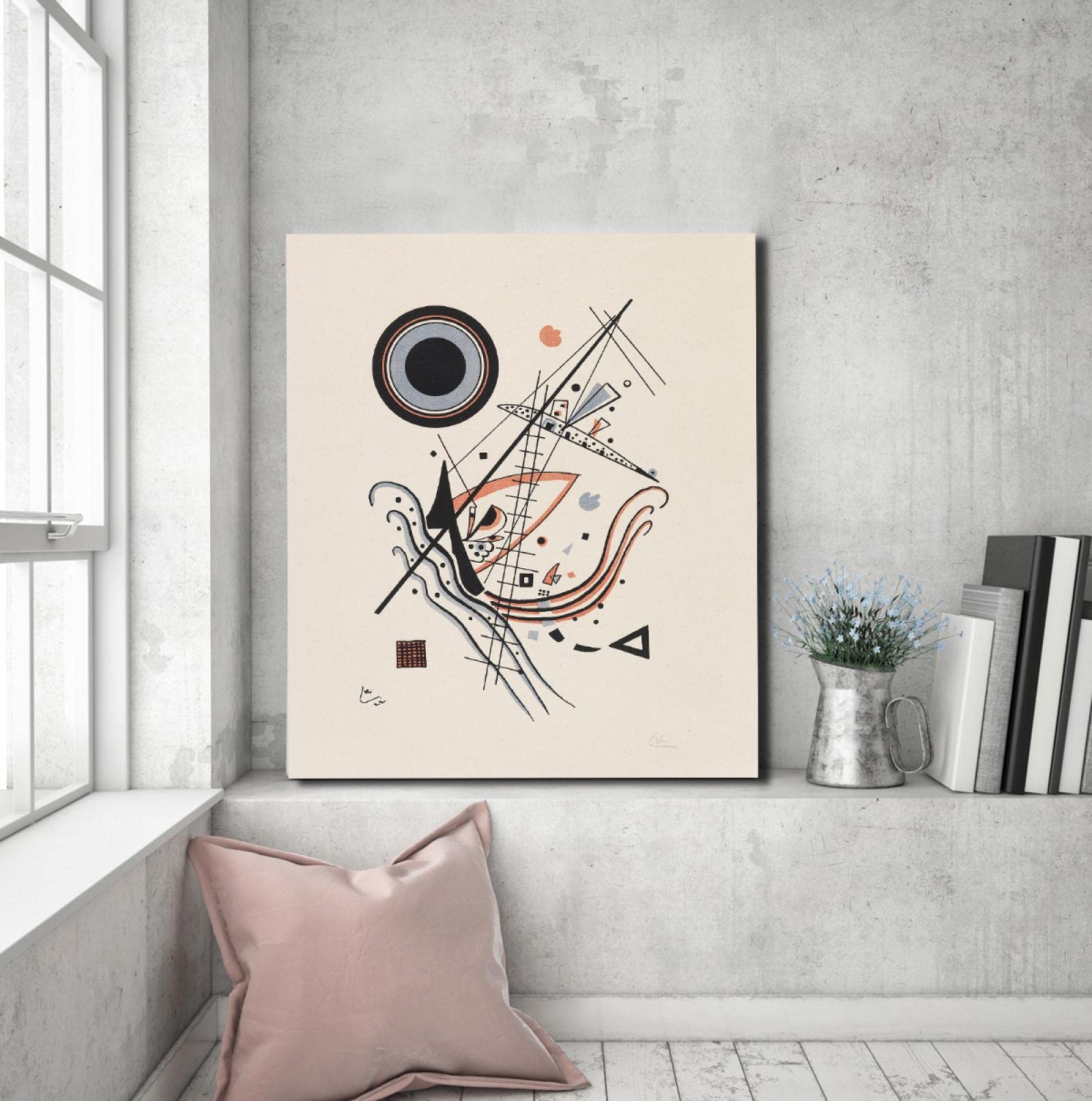 Via Vela La litografía azul 1922 impresión geométrica abstracta en lienzo pintura famosa réplica de obras de arte arte de pared para comedor Decor del hogar 75x100cm marco interior