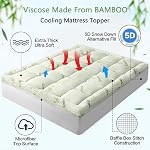 Premium Viscose Made from Bamboo RV King Size Mattress Topper for Back Pain, Quilted Fitted Extra Thick Mattress Pad,Pillow Top Mattress Cover with Deep Pocket Up to 21 Inches(72 * 80inch)