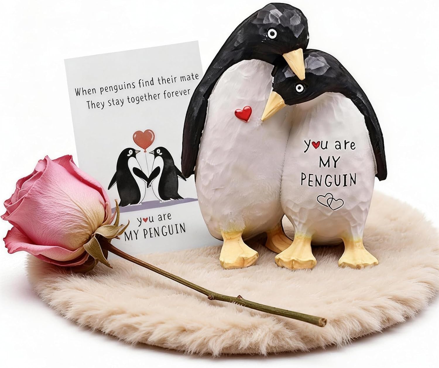 for Women & I Love You Gifts for Him, Cute Penguin Figurines Statue,Collectible Desk Decor for Home Office, Perfect Birthday Valentine’s Present for Girlfriend Couple