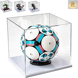 Vitrina Expositora para Colecciones Lego 43019 Balón Fútbol 10375 Desdentao 10281 Bonsái 75433 21590 75403 Caja Expositora Metacrilato Transparente 3mm Vitrina Acrílica, Interior Blanco 25x25x25cm