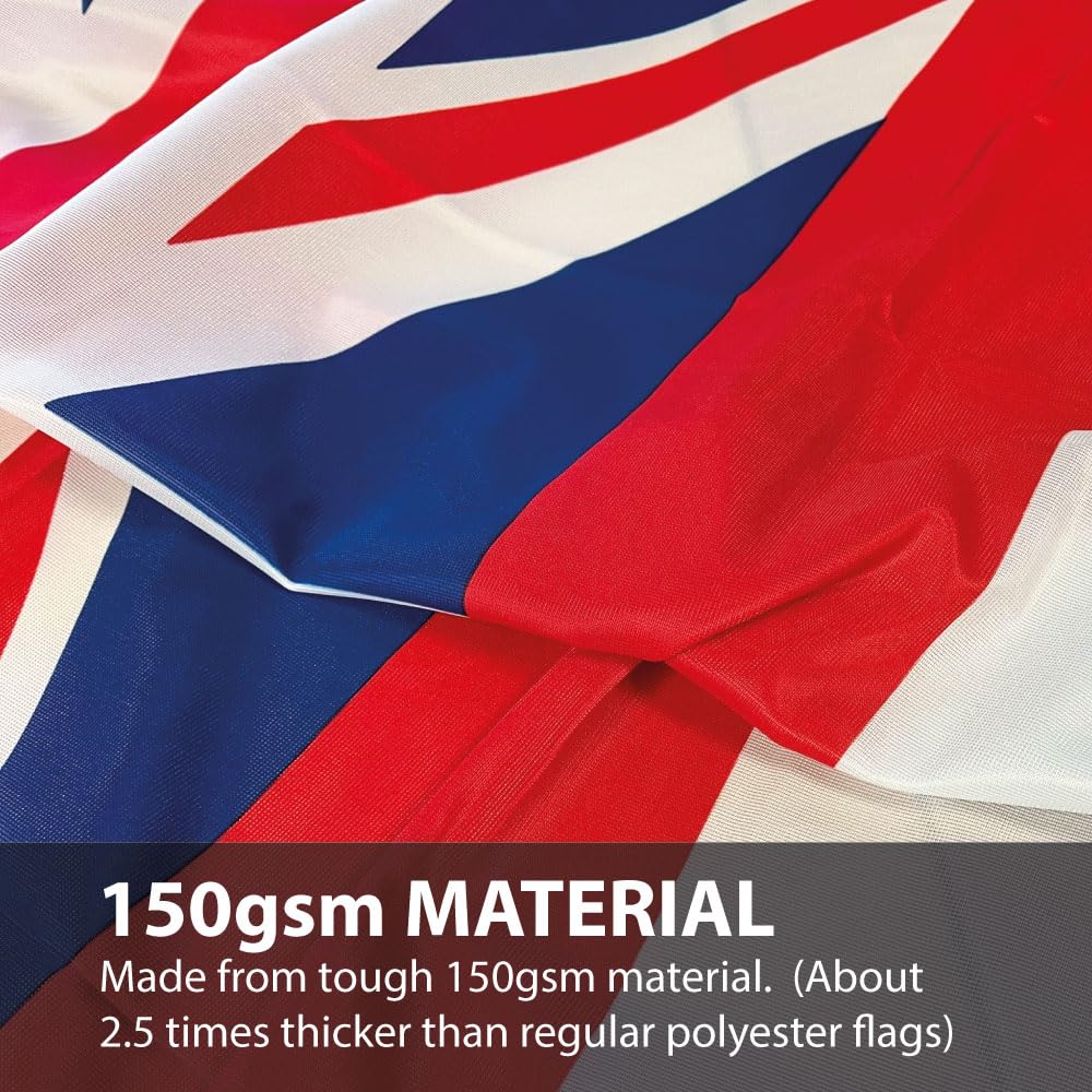 NWFlags White Ensign Flag 150d Nylon Rope & Toggle 5ft x 3ft for Professional Flagpole, Multicolor - Image 2