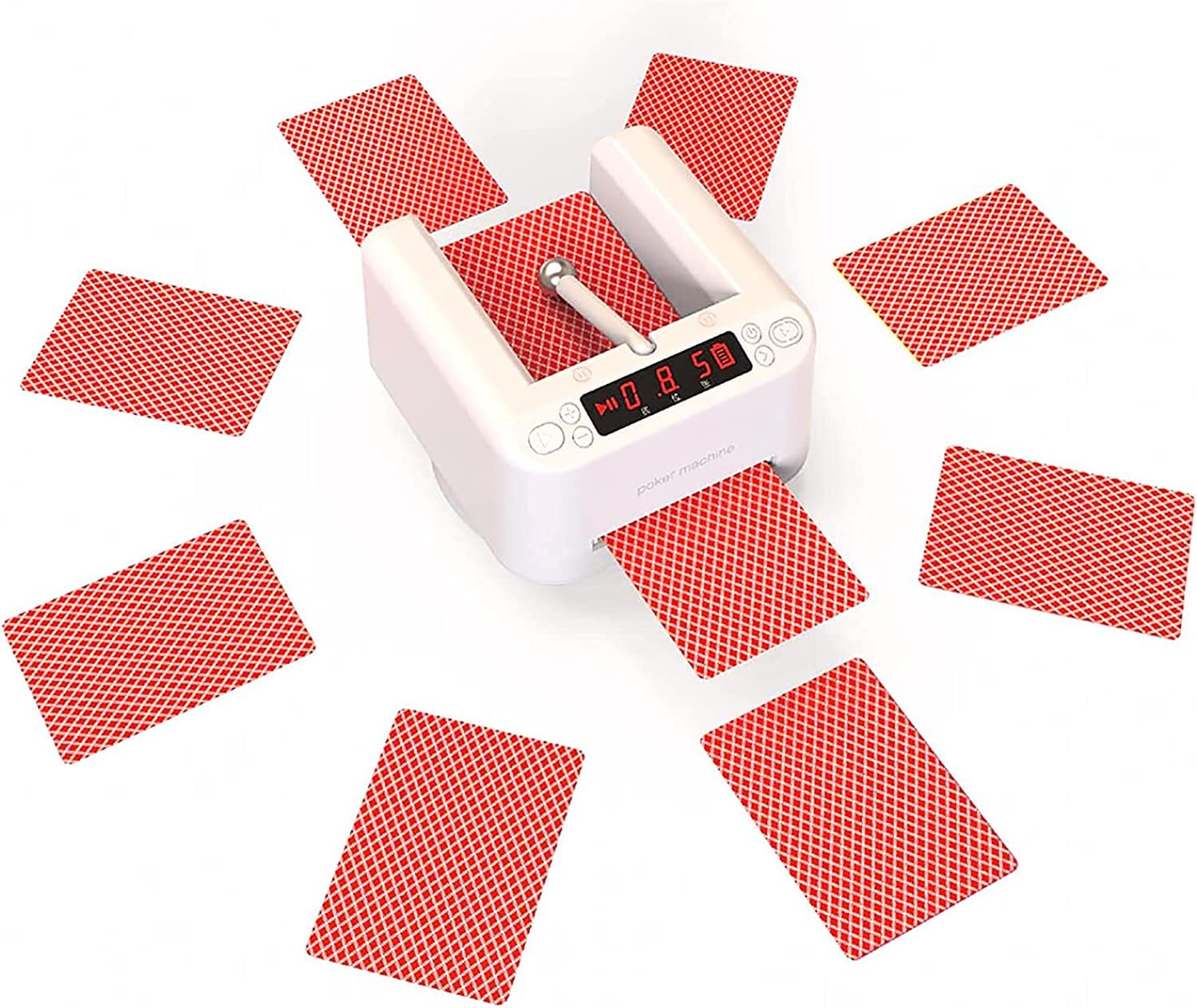 Macchina per mescolare carte, rivenditore elettrico portatile intelligente, rotabile a 360°, per 2-8 mazzi di carte, supporta più giocatori