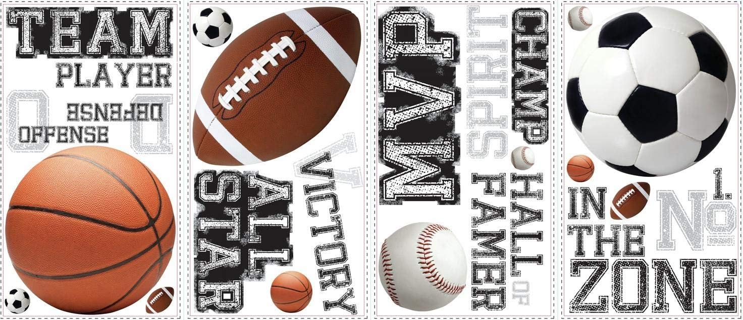 Roommates All Star Sports Saying Wall Decal, Multi-Colour, RMK1705SCS