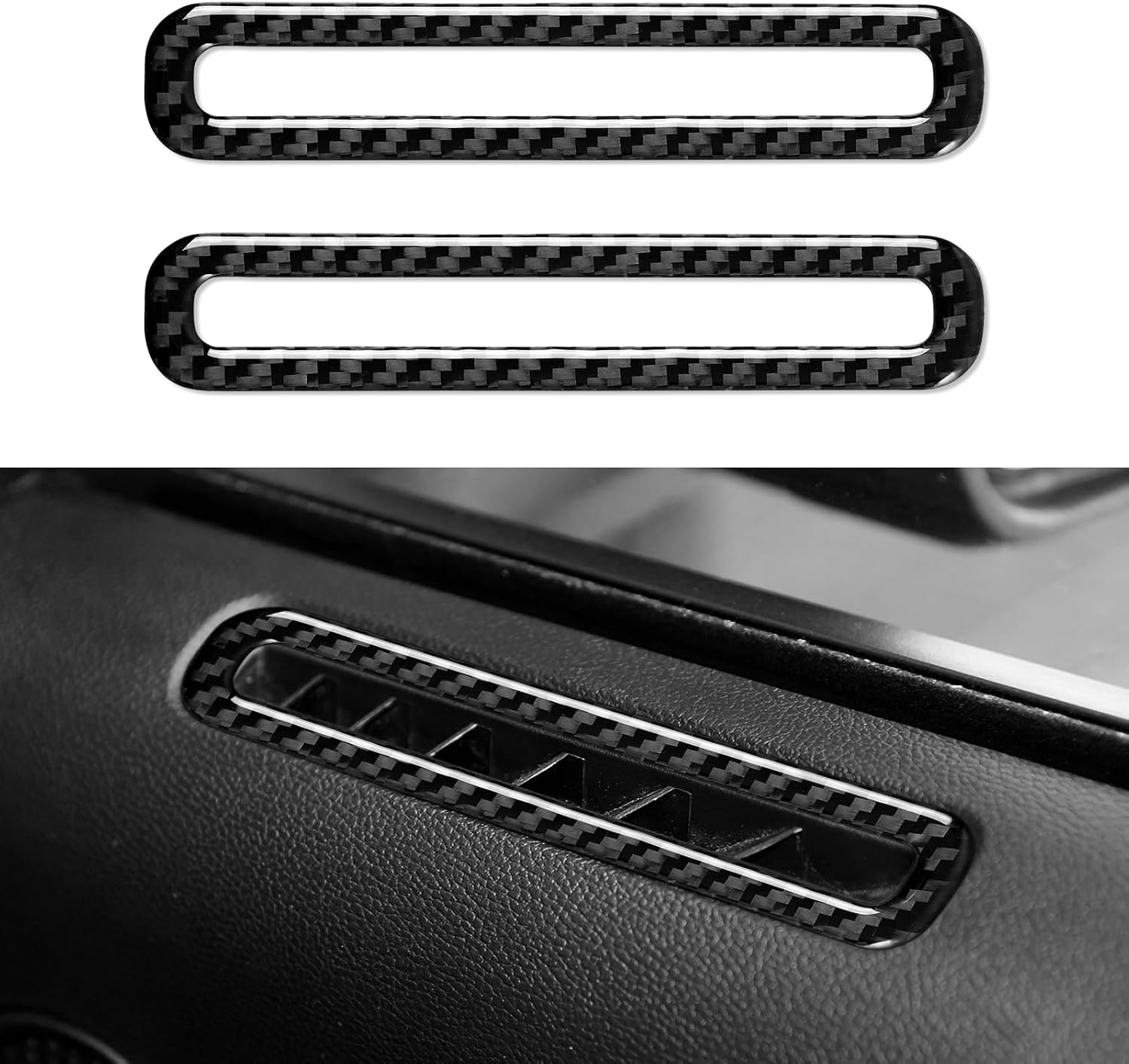 Car Side Door Defogger Air Vent Outlet Sticker Carbon Fiber Decal Cover for Ford Mustang 2015 2016 2017 2018 2019 2020 2021 2022 2023 Accessories