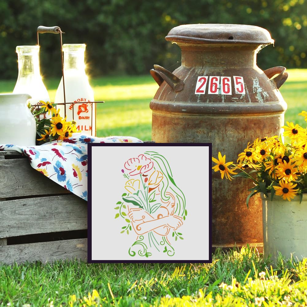 FINGERINSPIRE Pochoir Bouddha 21x29.7cm Bouddha Assis Pochoir Décoratif