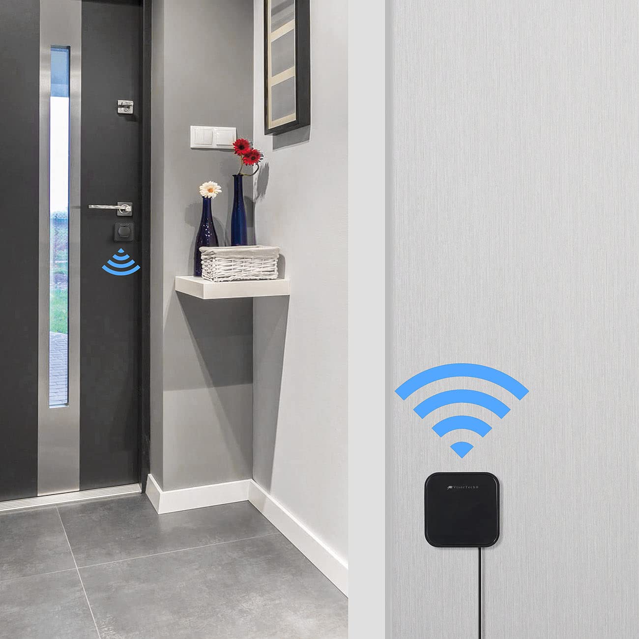 VisorTech Smart Home Gateway: WLAN-Gateway für elektronische Tür-Schließzylinder, App-Steuerung (Netzwerk, Smart Home, Schloss)