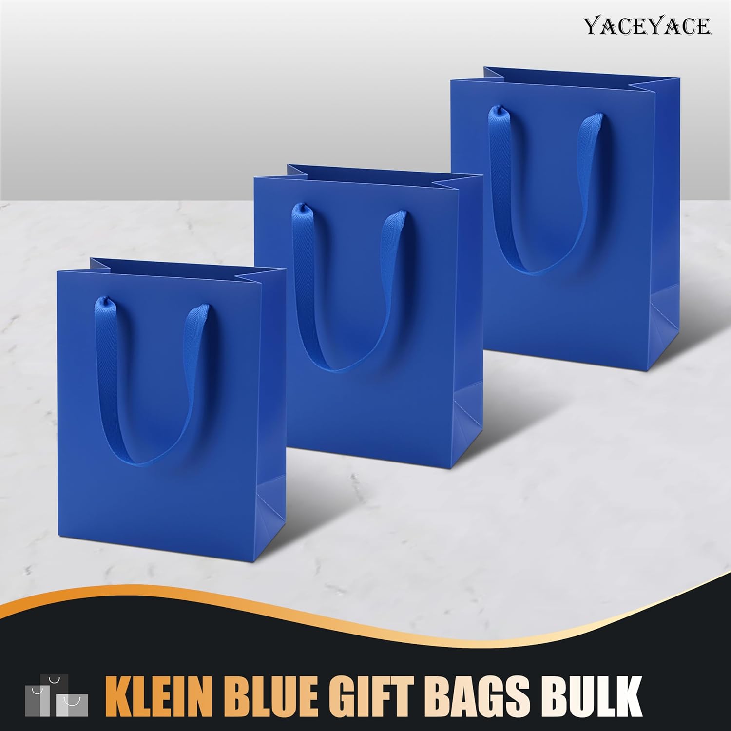 YACEYACE Blue Gift Bags 20Pack, 8"x10" Blue Gift Bags Bulk, Thick Kraft Paper Bag, Boutique Paper Bag for Party,Wedding, Baby Shower, Anniversary
