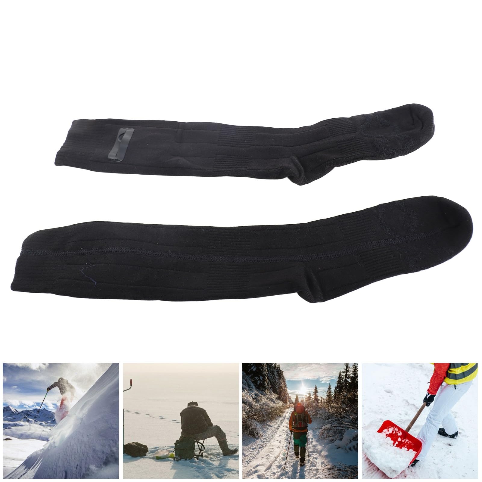 Chaussettes chauffantes, 4000 mAh Chaussettes Chaudes pour Hommes Femmes Batterie Rechargeable USB Contrôle de la température à 3 Niveaux Chaussette Thermique Lavable Semelle chauffante