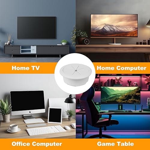 Miniatura 7 de Ocultador de cable de TV para televisores montados en pared, el kit incluye 4 agujeros pasantes y 1 accesorio para taladro de sierra, fácil de