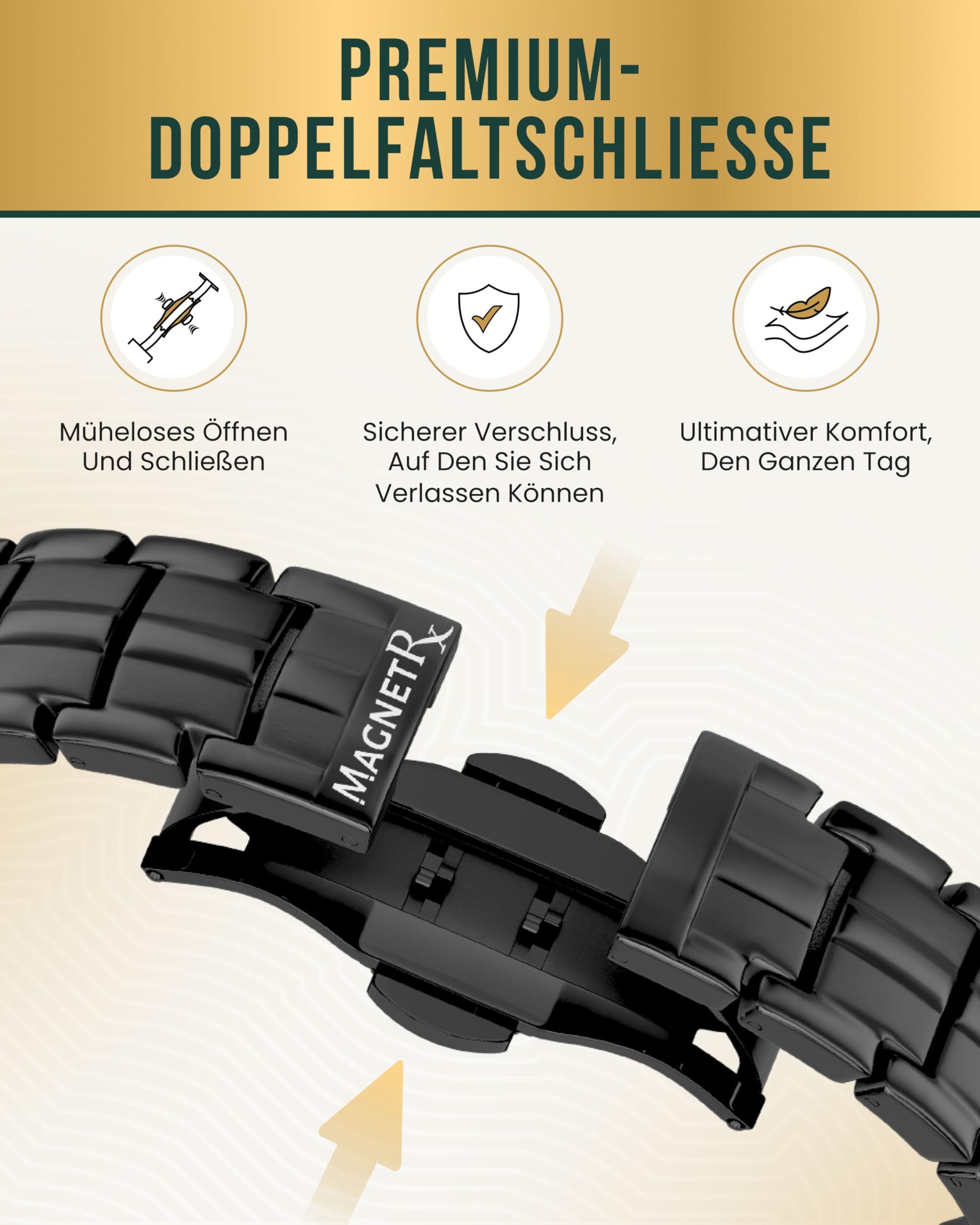 MagnetRX EllipseMAX Titan Magnetarmband Herren – 5X Stärke 5.000 Gauss Magnete – Verstellbares Magnet Armband