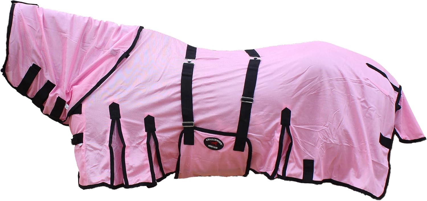 64" Horse Mesh Summer FlySheet Spring Airflow Neck Pink 73128