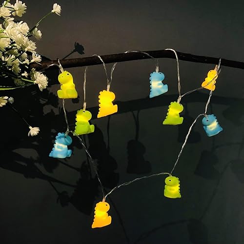 Miniatura 6 de Guirnalda de luces de dinosaurio  Cadena LED decorativa de 9.8 pies con 20 luces  para dormitorio, decoración de habitación, niños  diseño de