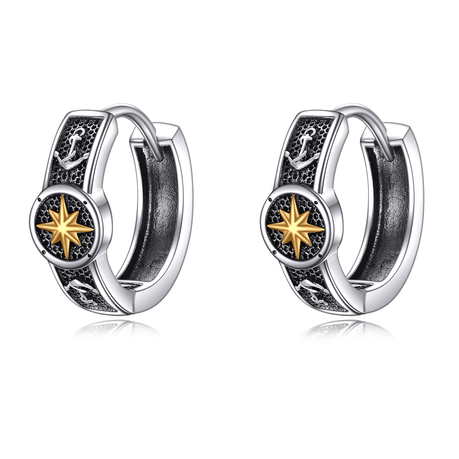 POPLYKE Keltischem Knoten Ohrringe 925 Sterling Silber Kleine Vintage Creolen Gothic Punk Rock Schmuck Geschenk für Männer