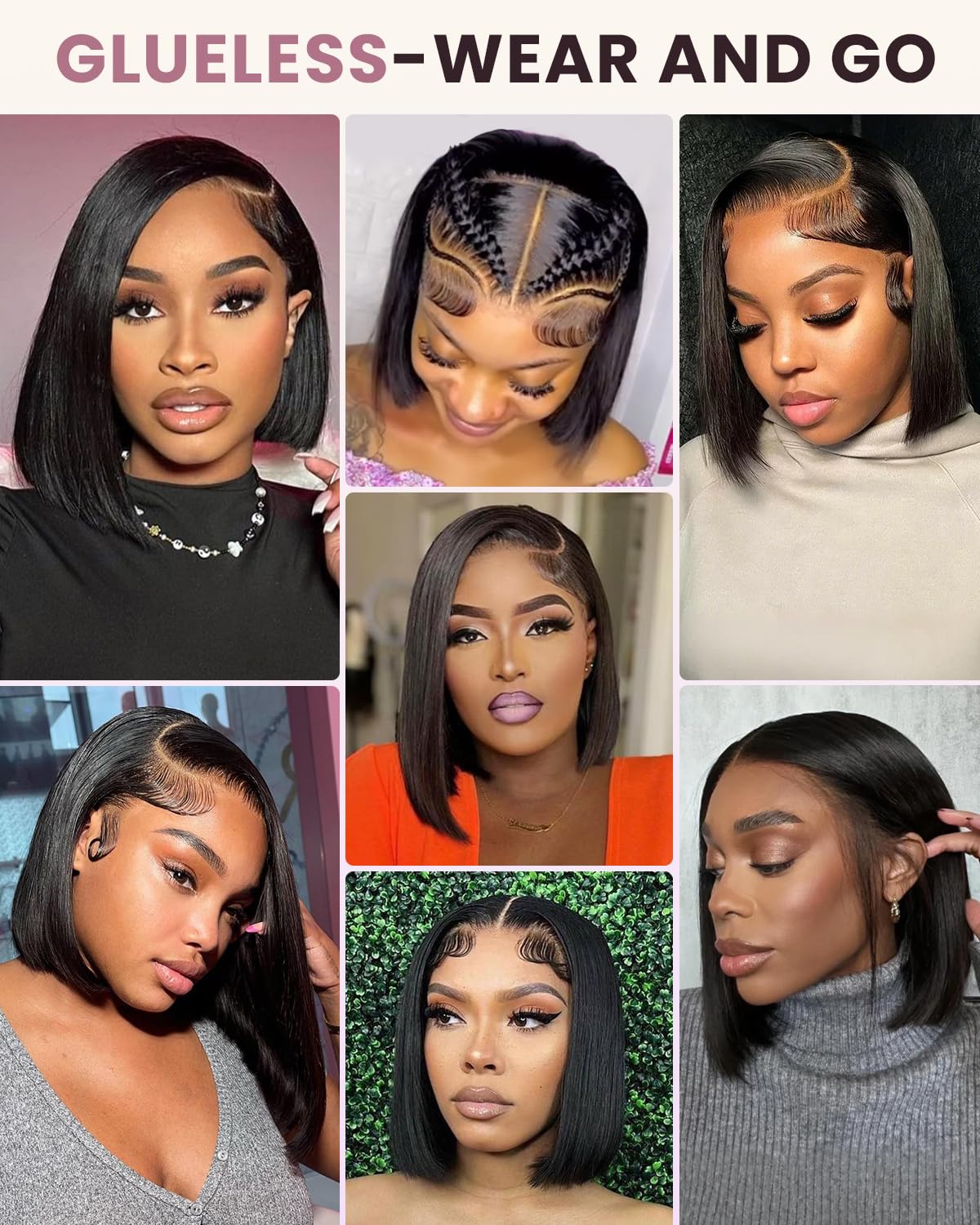13x4 HD Lace Front Wig Human Hair 200% Density 10 Inch Glueless 200% Density 13x4 Lace Frontal Human Hair Wig | Transparent  main image 2