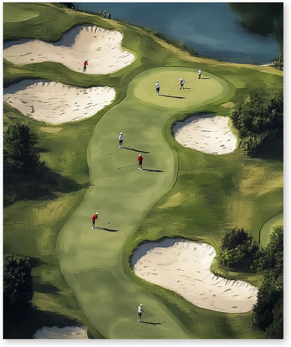 bitCNY 5D Diamond Painting Golf Course Landscape, Full Drill Diamond Art Kits for Adults Beginners, Sports Scenery DIY Wall Decor 9.8x11.8 Inch