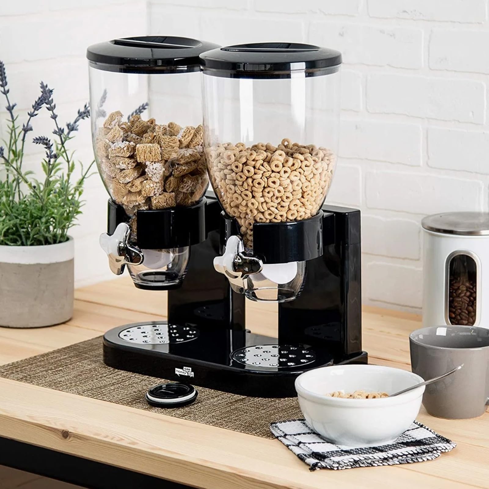 Müslispender, 2 l, großer luftdichter Behälter, Getreidespender, versiegelter Trockenfutterspender für Reis, Süßigkeiten, Kaffeebohnen