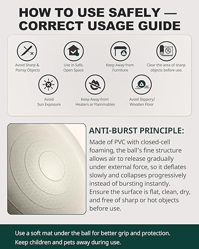 Vista 48 de Trideer Pelota de ejercicio para yoga, pilates y fitness. Equipo de pelota de estabilidad para gimnasio en casa y silla de oficina, accesorios