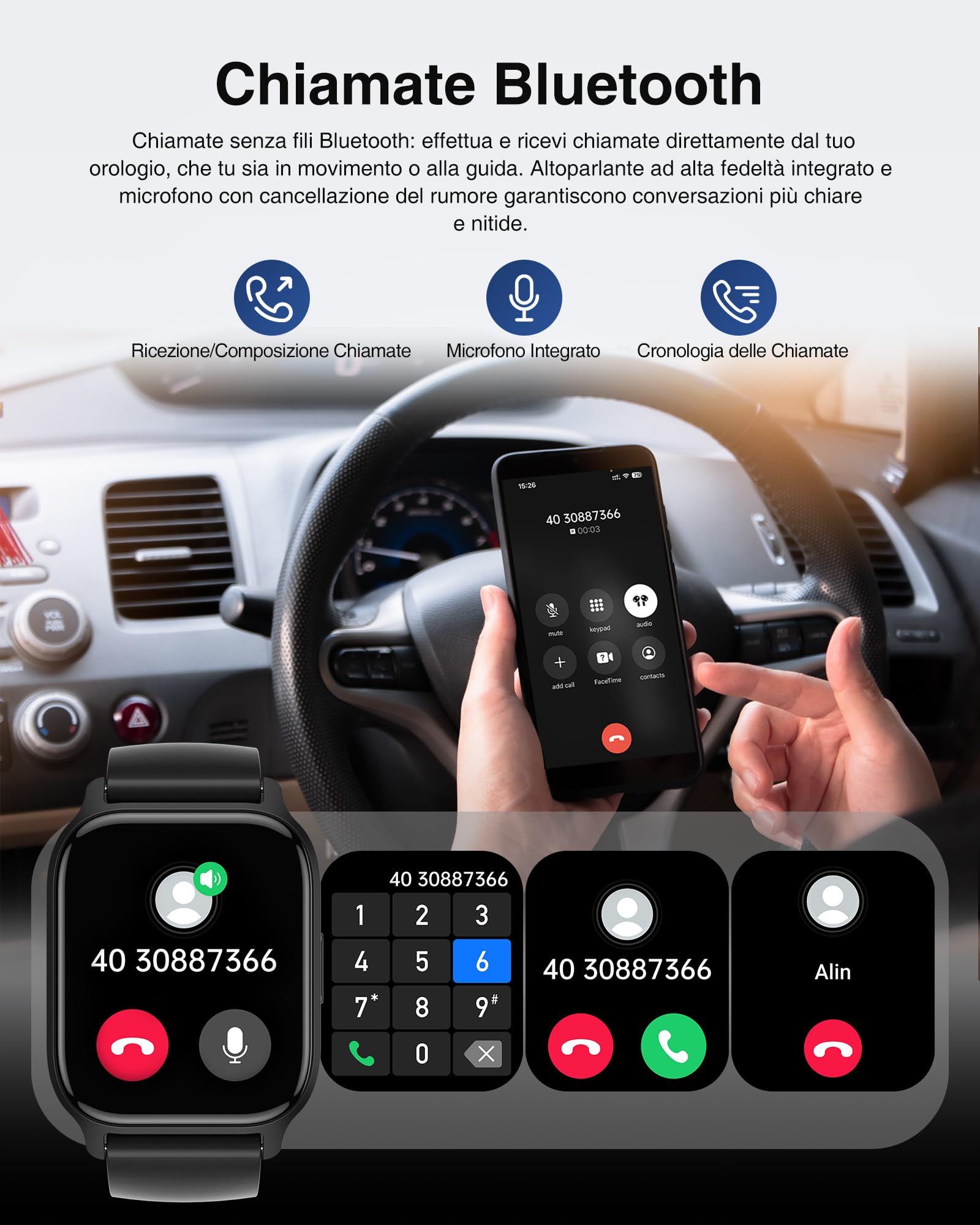 Smartwatch-Uomo-Donna-Chiamate-Bluetooth - 1,85" Orologio Smart Watch impermeabile,Monitoraggio Del Sonno,Della Frequenza Cardiaca, Dell'Ossigeno Nel Sangue,per Android iOS