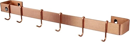 Enclume, Estante de pared de barra de utensilios hecho a mano de cobre cepillado de 30 pulgadas (WR2 SCP)
