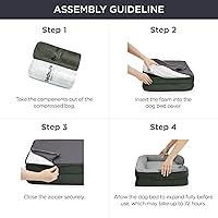 Vista 211 de Bedsure - Cama ortopédica extragrande para perros, sofá cama lavable para perros extragrandes, espuma de soporte con funda extraíble y lavable, negro