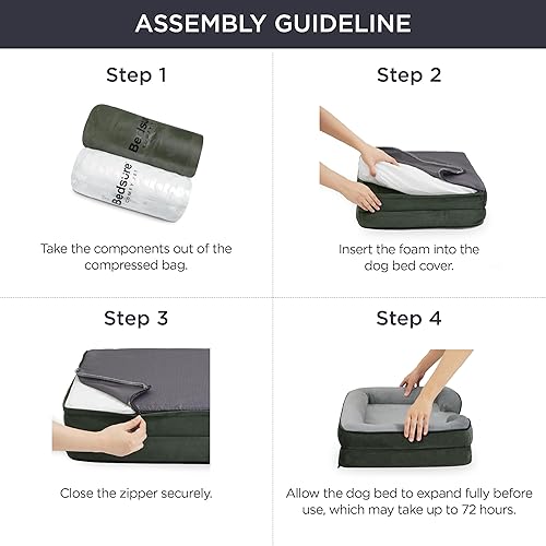 Miniatura 7 de Bedsure Cama ortopédica para perros extra grandes, sofá cama impermeable XL Plus, sofá cama de espuma de apoyo para mascotas con funda extraíble