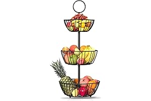 Riccle Fruit Basket For Kitchen Counter - 3 Tier Fruit Basket