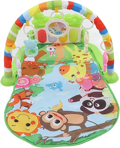 Baby Kick Play Piano, Soft Touch Sensory Gym Mat with Music Lights and Removable Arch for Toddler Crawling Development