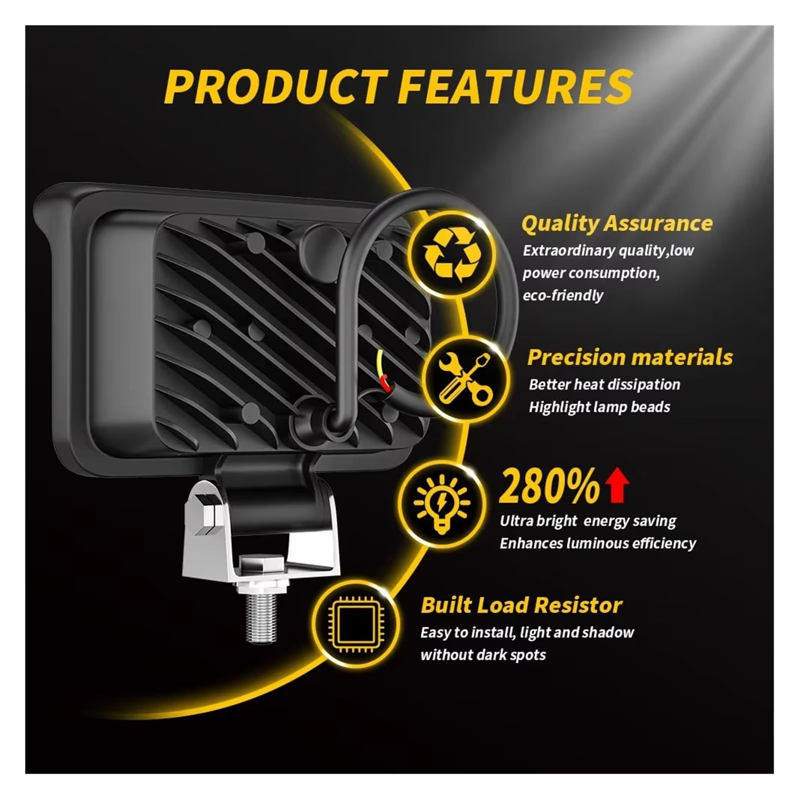 Generico Faro anteriore 3/4/5 Pollici ED Light Bar Off Road Faretto Luce Lavoro LED Faro Corsa Per Camion Trattore 4X4 Barca 12v 24v Lampada Fendinebbia Fari Anteriori Auto(2pcs 3inch 70W)