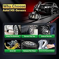 Vista 8 de Autel Juego de 4 sensores TPMS, sensor MX-2 en 1, 315 MHz + sensor programable universal TPMS de presión de 433 MHz, nivel OE 100% clonable por
