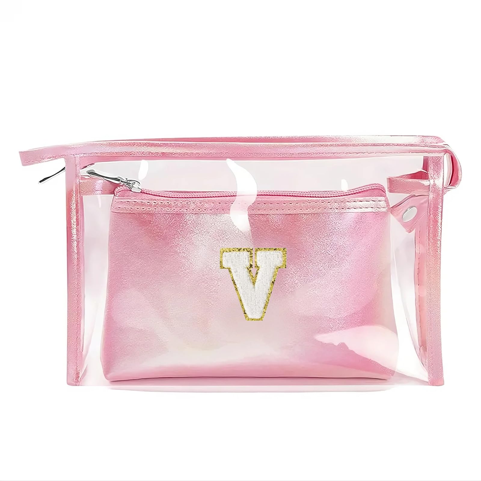 Transparent Kosmetiktasche, Rosa Kulturbeutel, Reise Wasserd