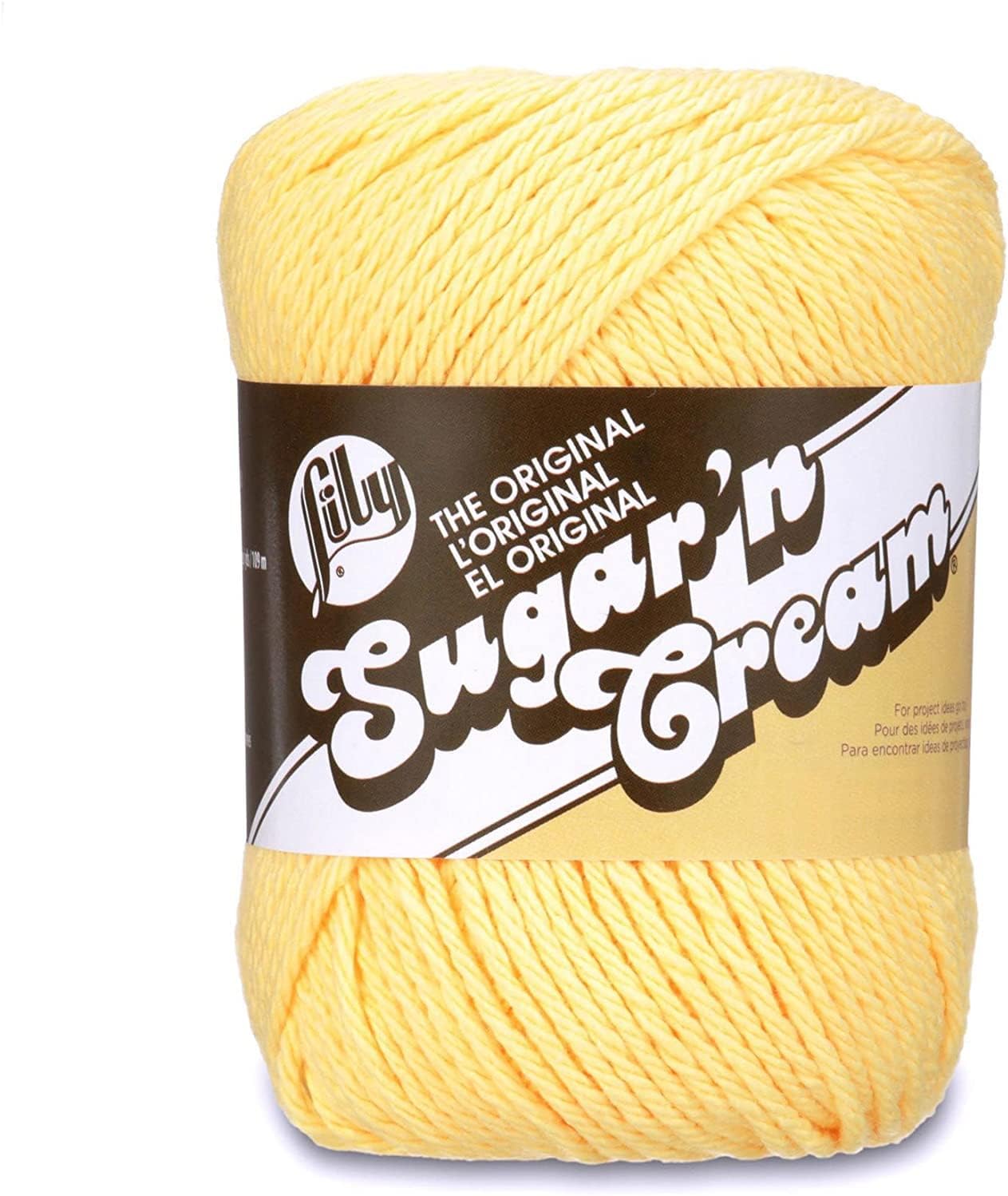 Lily Sugar'N Cream Yellow Yarn - 6 Pack of 71g/2.5oz - Cotton - 4 Medium (Worsted) - 120 Yards - Knitting/Crochet