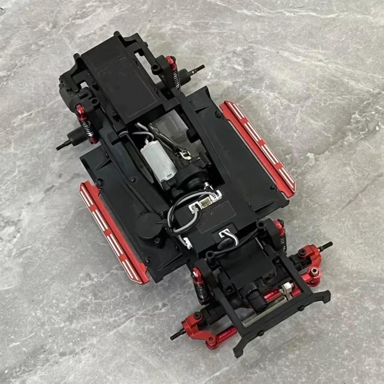 Ricambi Modellini RC Per Suzuki Per Jimny 1/16 Rc Crawler Car Parts Pedali Laterali In Metallo Accessori Di Aggiornamento Giallo Rosso Nero(Red)