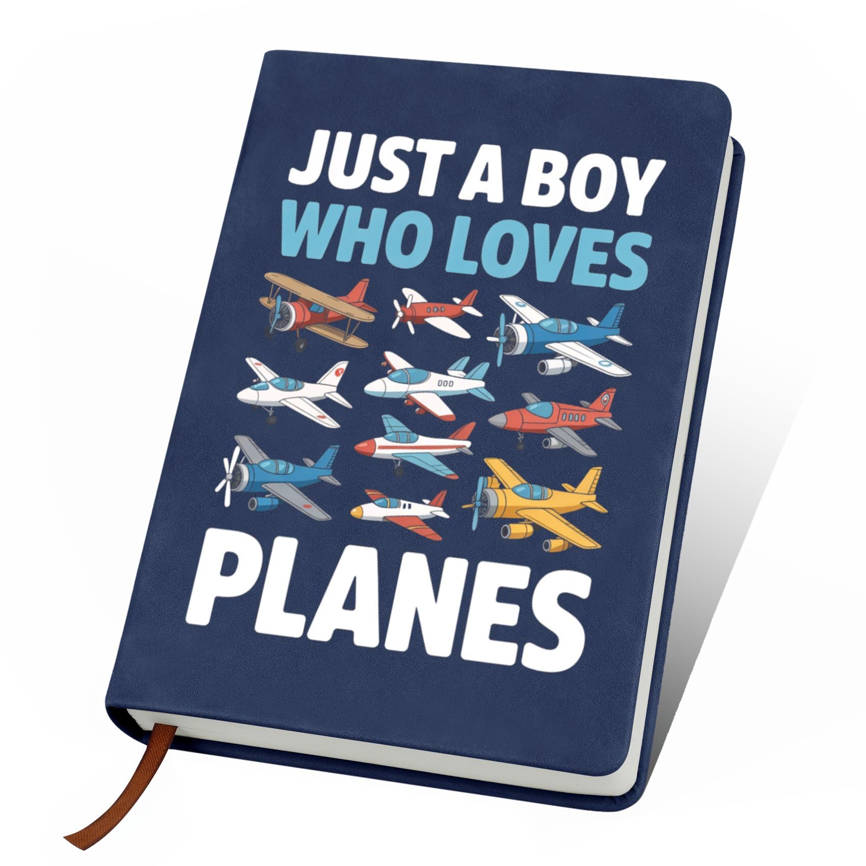 zwtkuavs Plane A5 Lined Journal Notebook, 200 Pages Soft Leather Notebook with Ruled Paper for Daily Diary Writing Note Taking School Office Home Use Lightweight Portable, Navy Blue