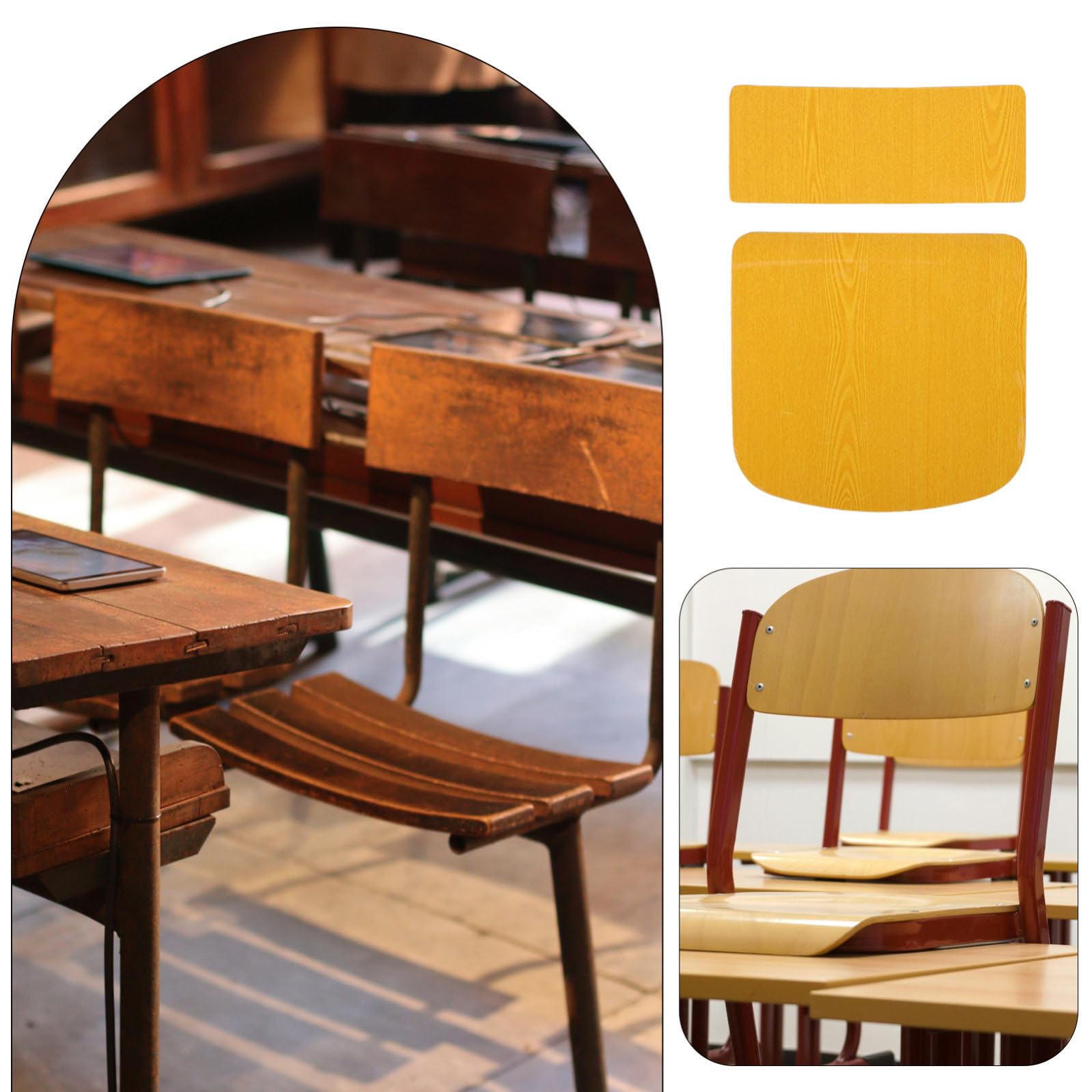 Set Componenti Posteriori Compatibili Accessori Schienale Sedia da Scrivania per Studenti Materiali ad Alta Densità Ergonomici per Studio Domestico e Scolastico