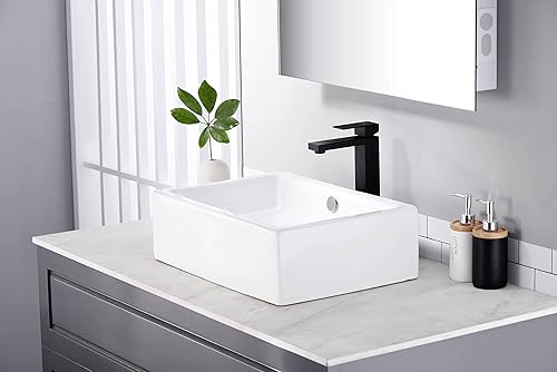 Miniatura 8 de ANZZI Enti solo agujero y sola manija grifo del fregadero del baño en negro mate  CUPC montado en cubierta un agujero sin plomo latón sólido grifo