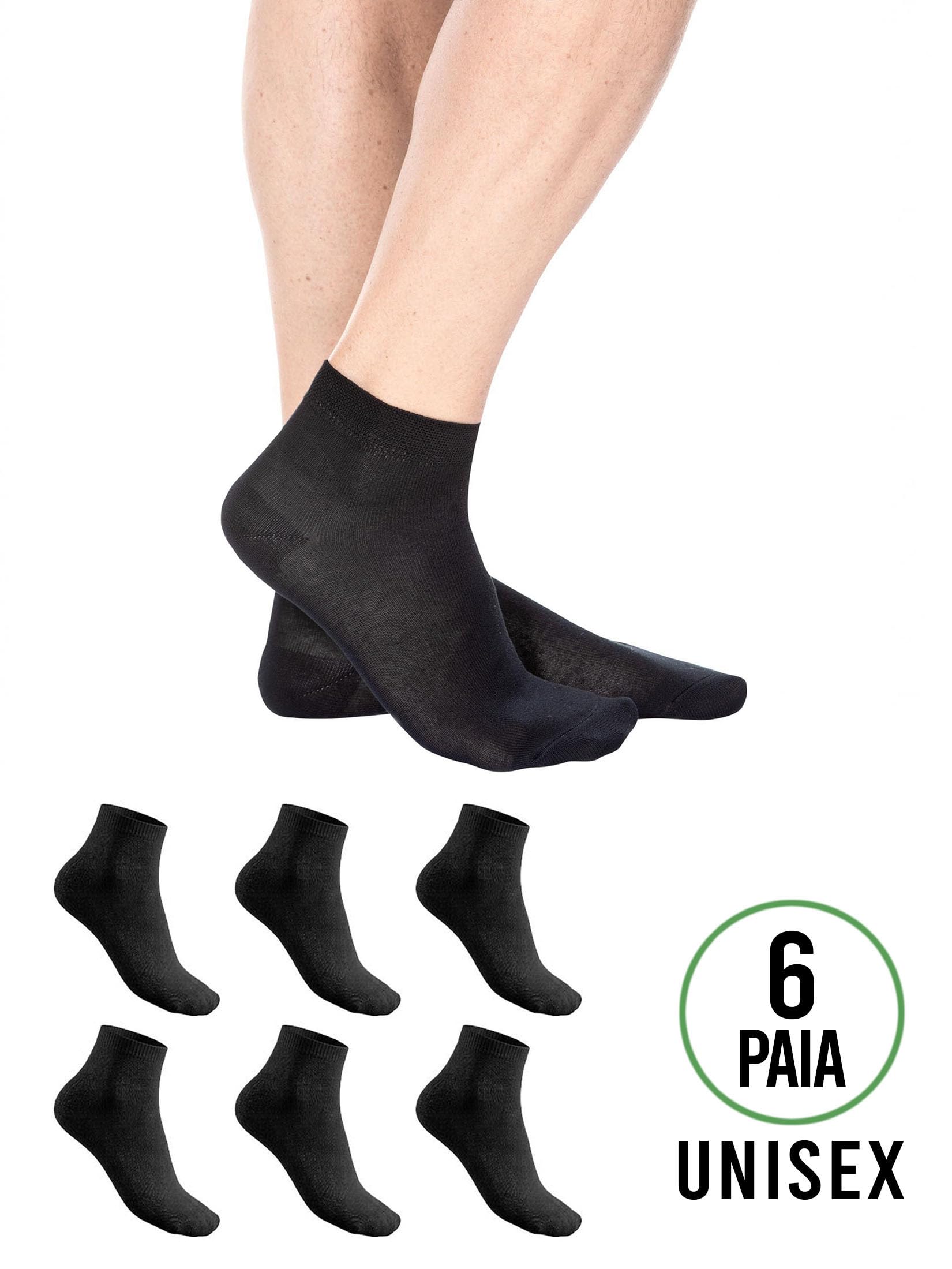 Lot de 6 paires de chaussettes courtes pour homme et femme, en coton fil d'Écosse, respirantes