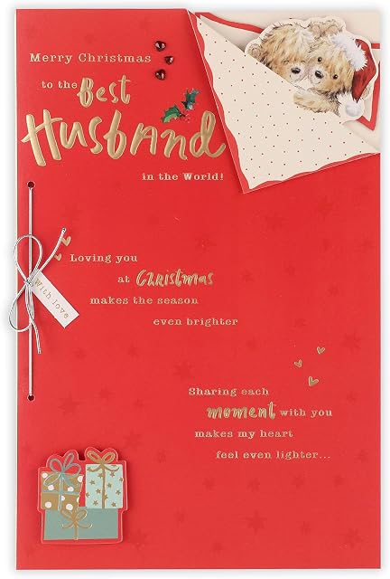 Clintons: Husband Cosy Bears Storyboard Christmas Card, Christmas Card for Husband, Husband Xmas Card, Xmas Cards Husband, Multi-Colour, 171 x 260, 1181368