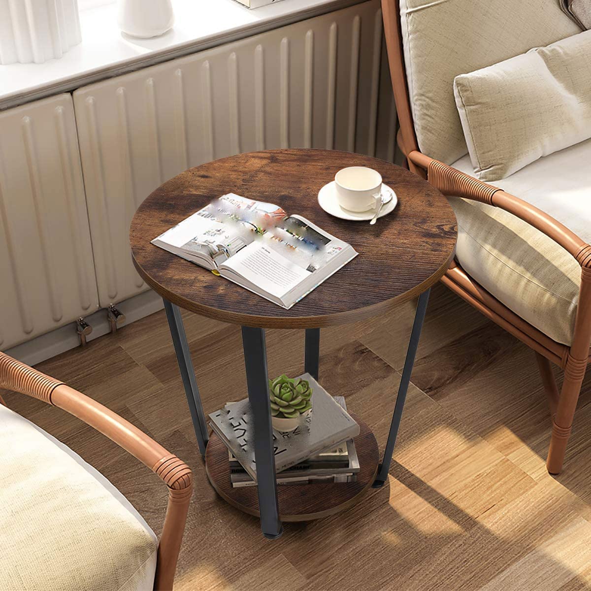 Tavolino Da Caffè Con Piano Rialzabile, Tavolino Da Salotto Con Cassetti Portaoggetti Scomparti Nascosti E Ripiano Aperto Marrone Vintage E Nero  C598d7f8 65ae 5ccc 9735 339c0a19c877