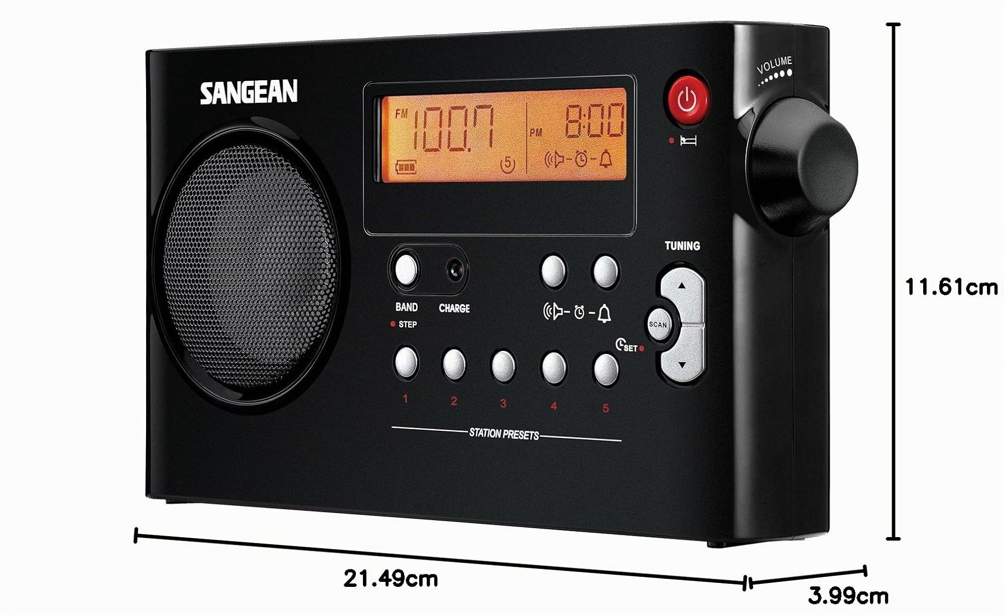 Sangean PR-D7 Black Portátil Digital Negro - Radio (Portátil, Digital, AM,FM, 87,5 - 108 MHz, 520 - 1710 kHz, 7,6 cm)