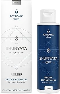 Savikalpa Shunyata Pain Relief Oil 100ml | Ayurvedic Massage Oil for Joint, Knee, Back, Sciatica & Arthritis Pain | Made with Arnica, Sesame, Ginger, Lemongrass & 10 Essential Oils | Non-Greasy