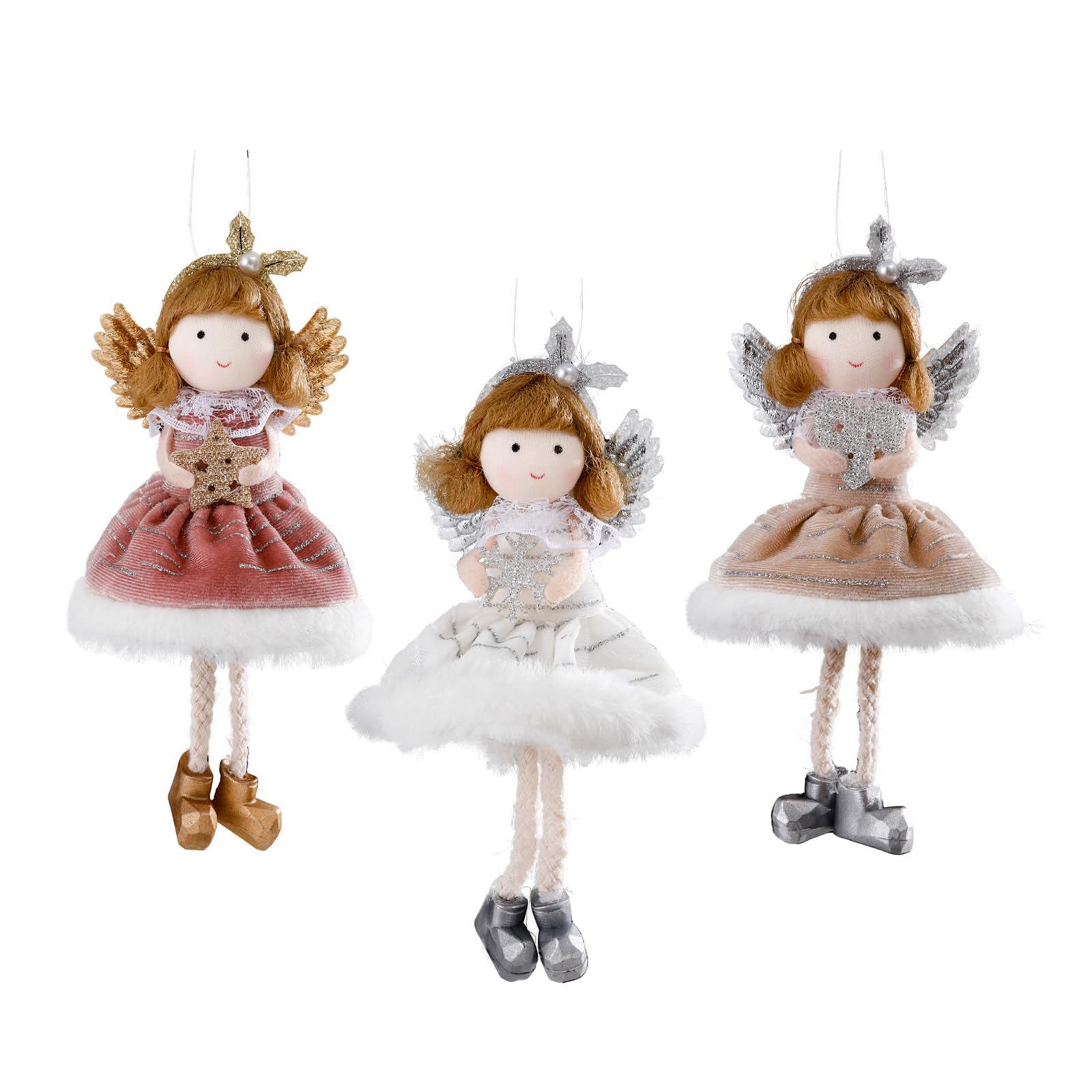 Lovely Figurines Unique Christmas Tree Decorations Winged Doll Pendant Perfect for Festival Occasion Doll Hangings Christmas Decorations
