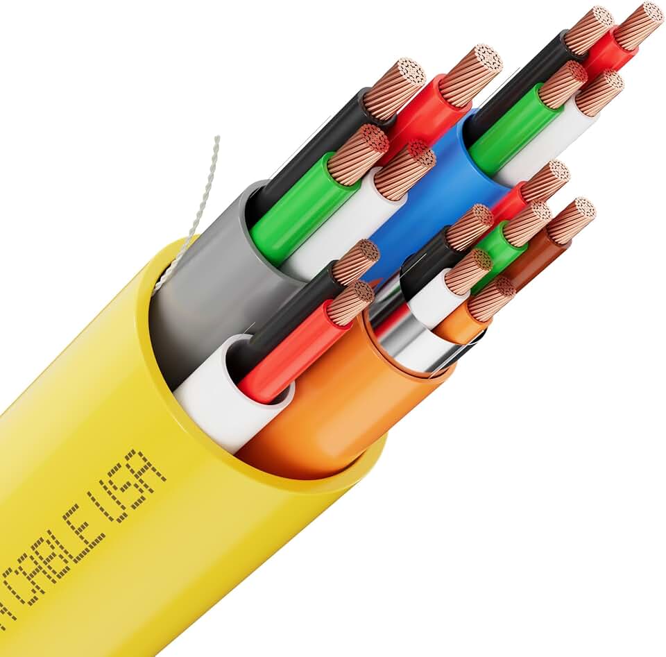 Syston Access Control Composite Cable, Plenum-Rated/CL3P/CMP, Yellow, 500FT