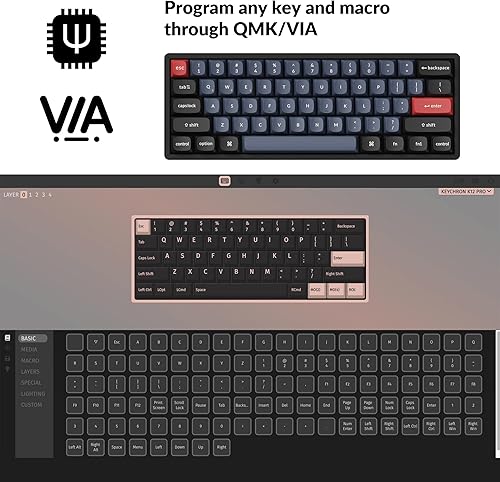 Miniatura 2 de Keychron K12 Pro QMKVIA Teclado mecánico inalámbrico Macro programable personalizado con interruptor marrón Keychron K Pro intercambiable en