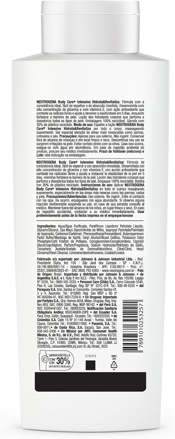 Neutrogena Hidratante Corporal Body Care Intensive Hidrata & Revitaliza, 400ml