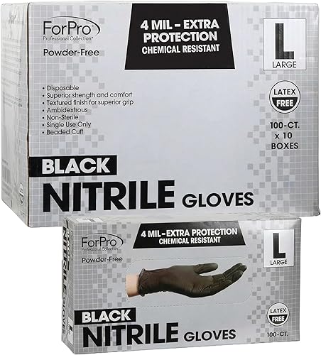 Miniatura 14 de ForPro Disposable Nitrile Gloves, Chemical Resistant, Powder-Free, Latex-Free, Non-Sterile, Food Safe, 4 Mil