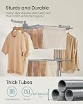 SONGMICS Clothes Drying Rack 4-Tier, Foldable Laundry Drying Rack 177.5 cm Tall, Extendable Rods, Stainless Steel, Rolling Clothes Horses, Laundry Airer, Indoor Outdoor Use, Dove Gray ULLR704G01 | Indoor Outdoor Use, Extendable Rods, Rolling Clothes 