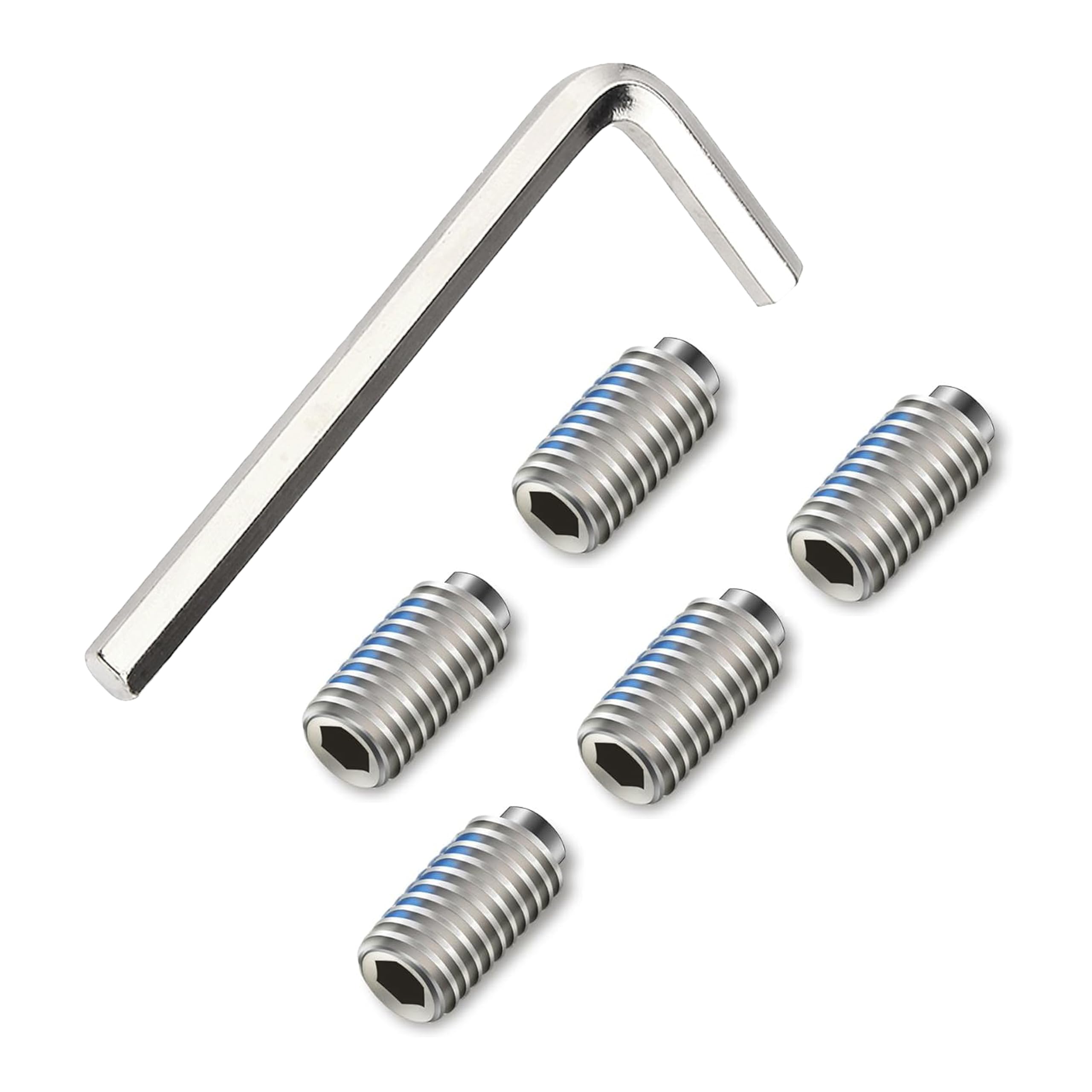 JoJoiasTop 155023 Stainless Steels Set Screw Kit Replacement for Kitchen Faucets and One Handle Lavatory Repair Include 5 Set Screws and a Hex Wrench