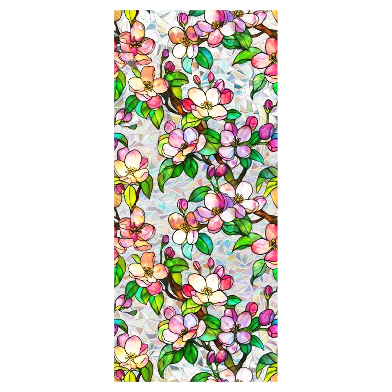 Limtula Removable Floral Embossing Statics Window Film Statics Cling Decorative Glass Sticker for Door Fixed Cling Transfers