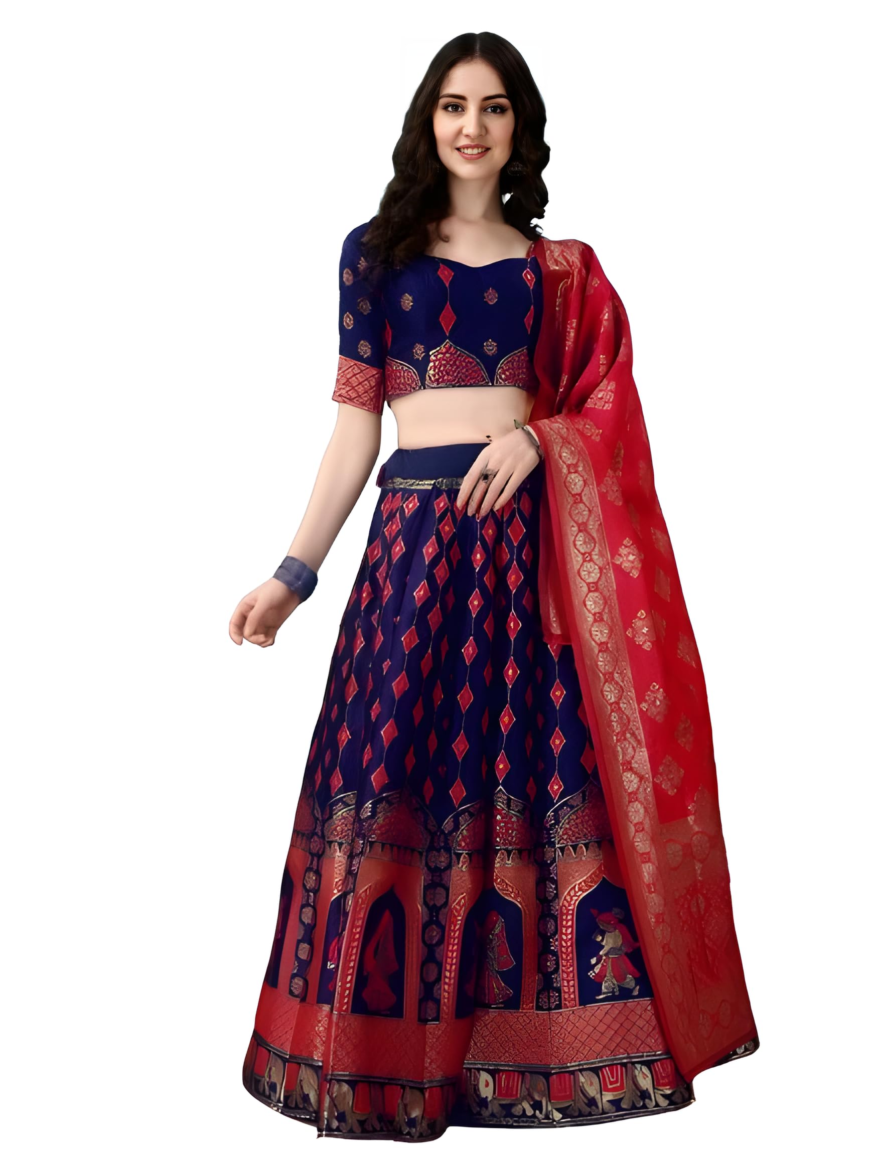 GenericJAYA CREATION BANARASI JAQUARD LEHENGA CHOLI
